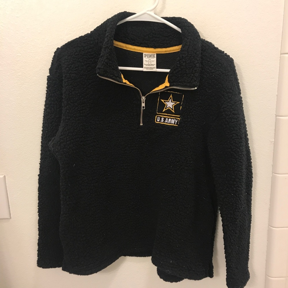 PINK, US ARMY 1/4 zip sweatshirt